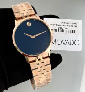 Movado MUSEUM Swiss Analog Swiss Analog Blue Round Men Watch - 607353