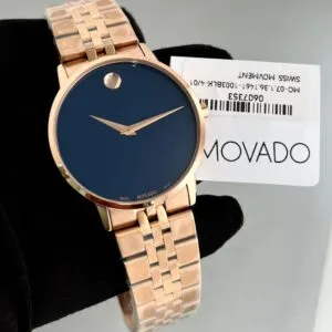 Movado MUSEUM Swiss Analog Swiss Analog Blue Round Men Watch - 607353