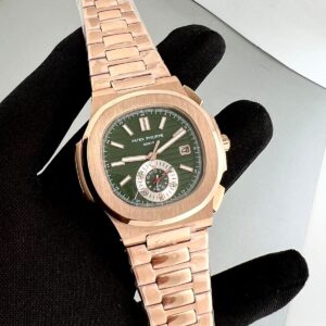 Patek Philippe Nautilus Green Dial Rosegold Automatic Watch (1)