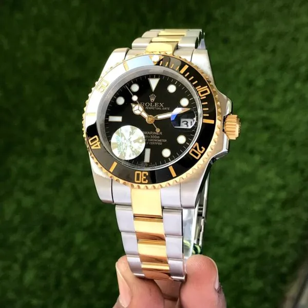 Rolex Submariner Black-Gold Two Tone Semi Swiss ETA Automatic Watch