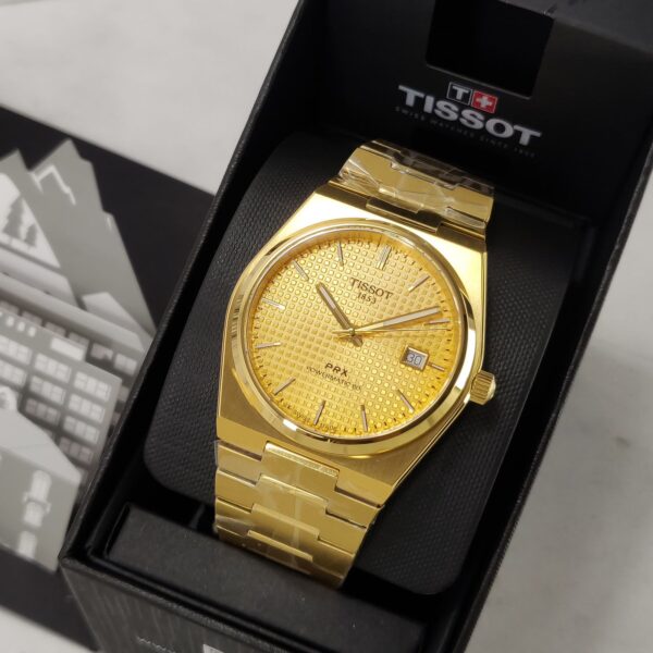 Tissot PRX Auto Gold Dial Watch T1374073302100 - Image 5