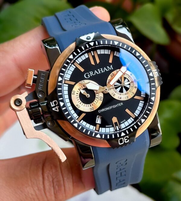 Graham Chronograph Chrono Fighter Swiss Semi ETA Quartz Watch - Image 2