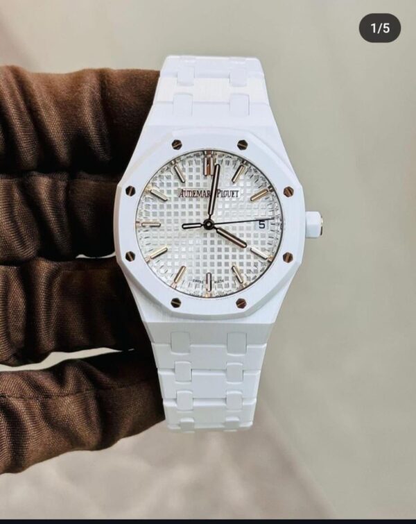 Audemars Piguet Royal Oak White Ceramic Quartz Men Watch - Image 2