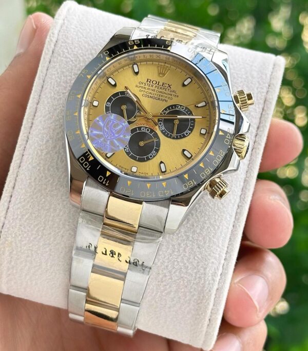 Rolex Daytona Two-Tone Golden Chronograph Swiss Automatic Watch - Image 2