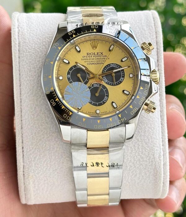 Rolex Daytona Two-Tone Golden Chronograph Swiss Automatic Watch - Image 4